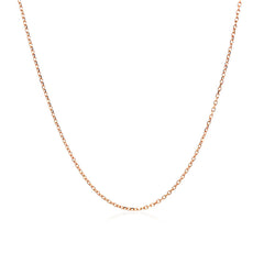 14k Pink Gold Diamond Cut Cable Link Chain 0.8mm