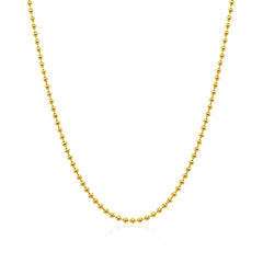 18k Yellow Gold Bead Chain 1.5mm (1.50 mm)