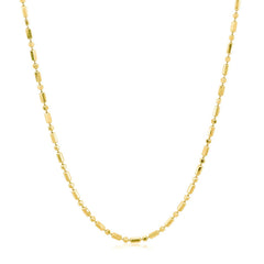 14k Yellow Gold Diamond-Cut Alternating Bead Chain 1.5mm