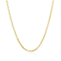 2.3mm 14k Yellow Gold Rolo Chain