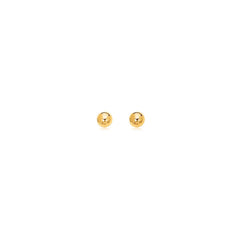 14k Yellow Gold Polished Round Stud Earrings
