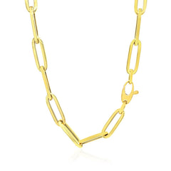 14K Yellow Gold Wide Paperclip Chain (6.1mm)