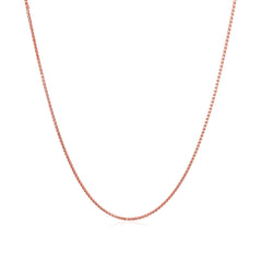 14k Rose Gold Diamond Cut Round Wheat Chain 0.6mm