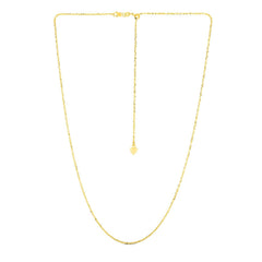 14k Yellow Gold Adjustable Sparkle Chain 1.5mm