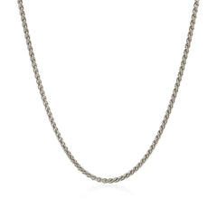 Sterling Silver Rhodium Plated Wheat Chain 1.3mm