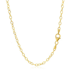 2.5mm 14k Yellow Gold Pendant Chain with Textured Links