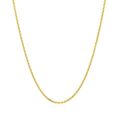 14k Yellow Gold Diamond Cut Cable Link Chain 1.4mm