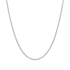 14k White Gold Round Cable Link Chain 1.5mm