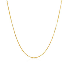 14k Yellow Gold Diamond Cut Round Wheat Chain 0.6mm