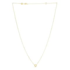 14k Yellow Gold Star of David Necklace