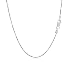 14k White Gold Diamond Cut Round Wheat Chain 1.0mm