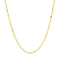 14k Yellow Gold Diamond-Cut Alternating Bead Chain 1.2mm