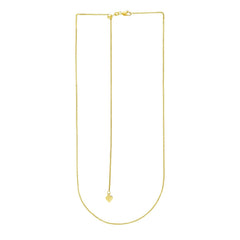 14k Yellow Gold Adjustable Wheat Chain 1.0mm