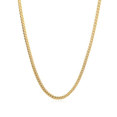 3.2mm 14k Yellow Gold Classic Solid Miami Cuban Chain