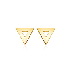 14k Yellow Gold Polished Open Triangle Post Earrings