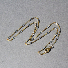 Bar Links Pendant Chain in 14k Two Tone Gold (1.4mm)