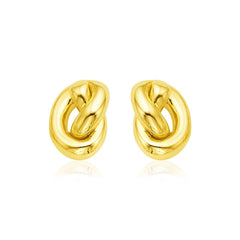 14k Yellow Gold Polished Knot Earrings