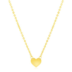 14k Yellow Gold Polished Mini Heart Necklace