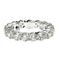 Round Cut Lab Grown Diamond Eternity Ring in 14k White Gold (3 cttw FG/VS2)