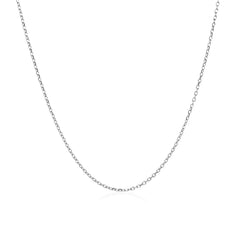 14k White Gold Diamond Cut Cable Link Chain 0.8mm