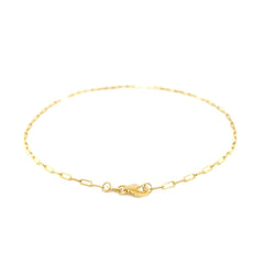 14K Yellow Gold Fine Paperclip Anklet (1.5mm)