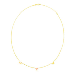 14k Yellow and Rose Gold Mom Necklace