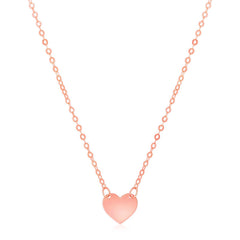 14k Rose Gold Polished Mini Heart Necklace