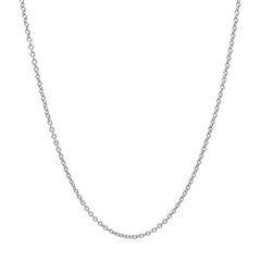 14k White Gold Round Cable Link Chain 1.3mm