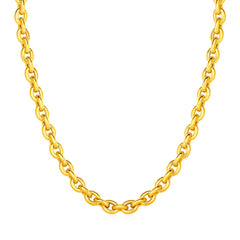 14k Yellow Gold Polished Oval Link Necklace