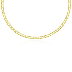 14k Yellow Gold Men's Necklace with Track Design Links