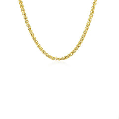 14k Yellow Gold 2.8mm Light Weight Wheat Chain
