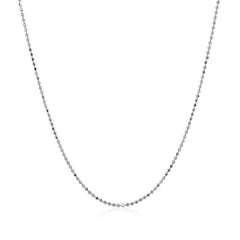 14k White Gold Diamond Cut Bead Chain 1.0mm