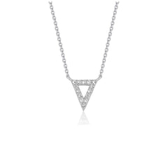 Diamond Inverted Triangle Pendant in 14k White Gold