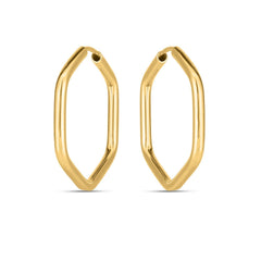 14k Yellow Gold Endless Hexagon Hoop Earrings
