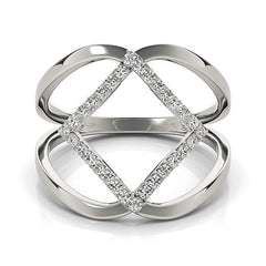 14k White Gold Interlaced Design Diamond Ring (1/5 cttw)