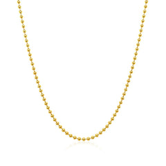 14k Yellow Gold Bead Chain 1.5mm