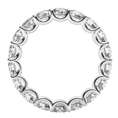 Round Cut Lab Grown Diamond Eternity Ring in 14k White Gold (2 cttw FG/VS2)