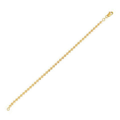 Moon Cut Bead Chain Bracelet in 14k Yellow Gold (3.00 mm)