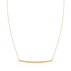 14k Yellow Gold Thin Textured Bar Necklace