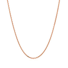 14k Rose Gold Diamond Cut Cable Link Chain 1.3mm