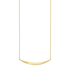 14k Yellow Gold Necklace with Polished Curved Bar Pendant