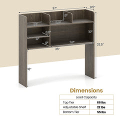 Desktop Bookshelf Countertop Storage Hutch with 6 Shelves