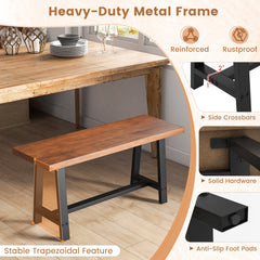 40 Inch Dining Bench 2 Person Entryway Shoe Bench with Metal Frame