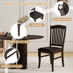 Dining Chairs Set of 2 Kitchen Side Chairs Mid-century Armless Dinette Chairs-Coffee