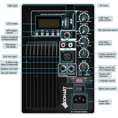 Dual 10 Inch 1600W Powered Mic Speaker Speakers with Bluetooth