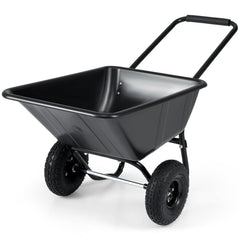 Dual-Wheel Wheelbarrow Garden Utility Cart with Pneumatic Tires