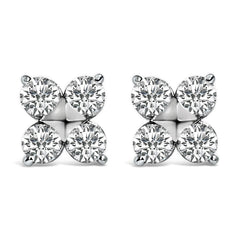 10K White Gold 1/2 Cttw Lab Grown Diamond Snowflake Stud Earrings