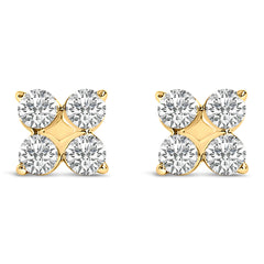 10K White Gold 1/2 Cttw Lab Grown Diamond Snowflake Stud Earrings