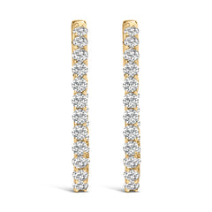 14K White Gold 1.0 Cttw Oval Lab Grown Diamond Hoop Earrings
