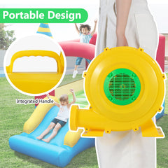 780W Bounce House Blower 1 HP Portable Air Pump Fan with Handle and Ground Stakes